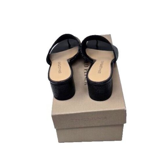 Donald Pliner Melrospm pebbled metallic black Sandal Women's size 8.5 - Picture 3 of 9